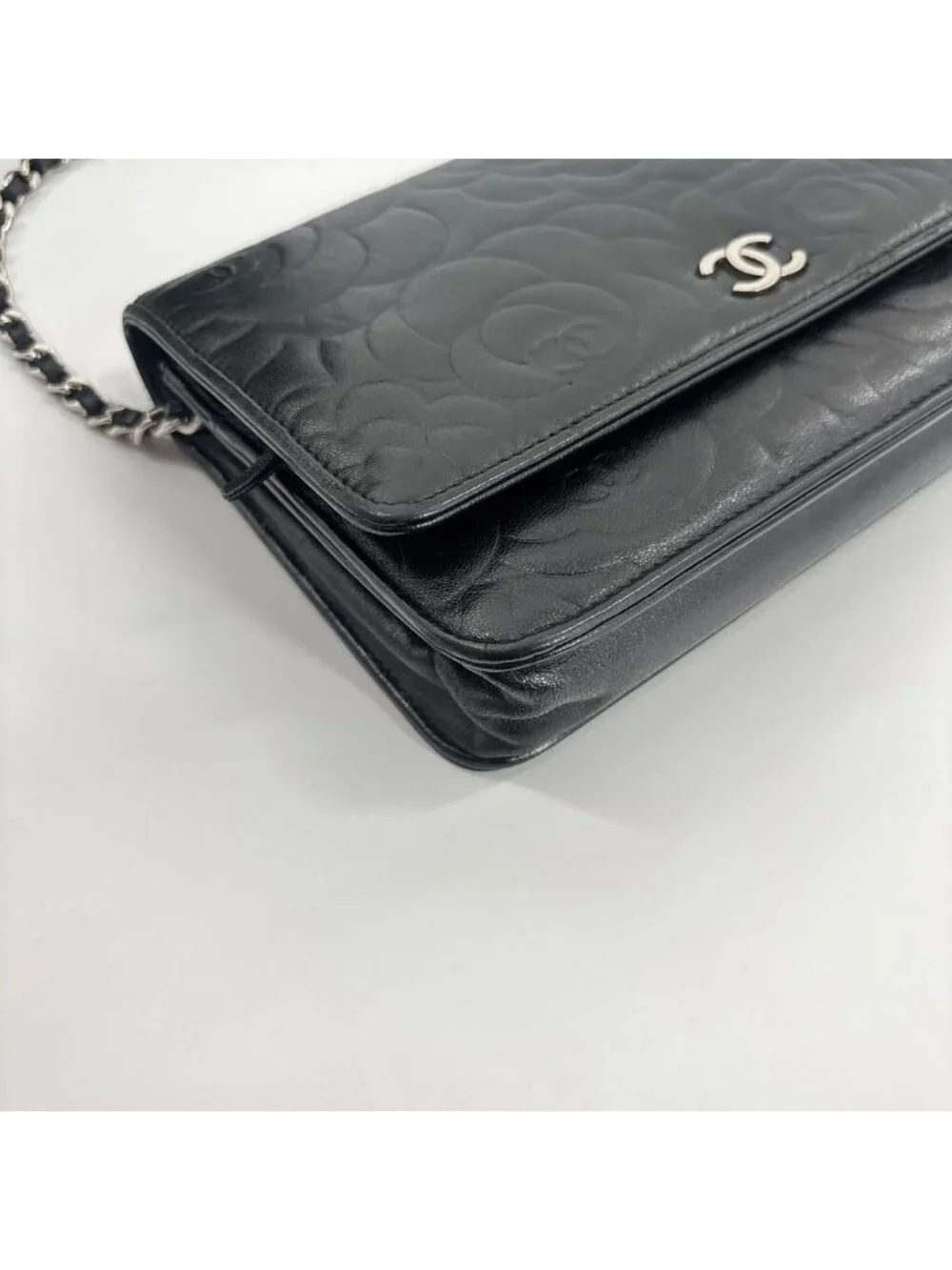 Chanel Super Camellia Black Chain Shoulder